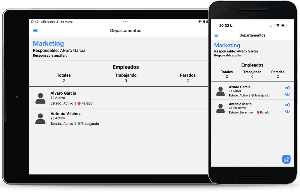 Control horario compatible con iPad y iPhone